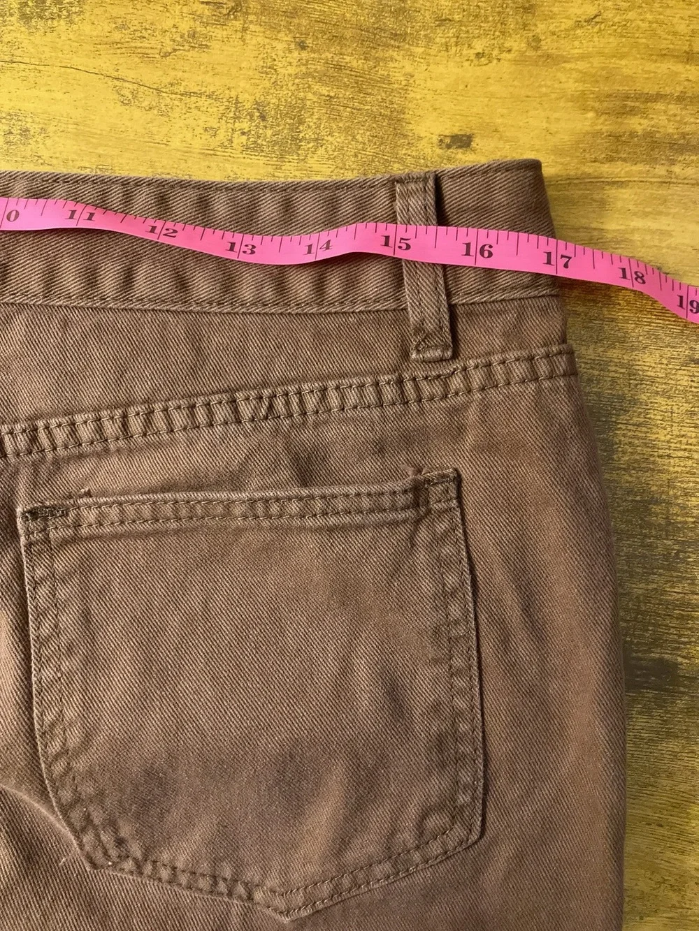 SHEIN Wide-Leg Mid-Rise Denim Jeans Raw Hem Coffee Brown Stretch Size 8/10